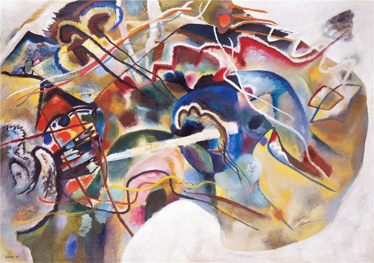 Painting With White Border 1913 Kandinsky Abstract Painting